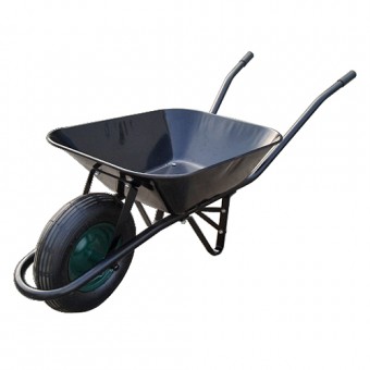 Roabă metalică 60 lit. (roata gonflabila) container negru / cadru negru
