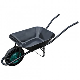 Roabă metalică 60 lit. (roată solidă) container negru / cadru negru)