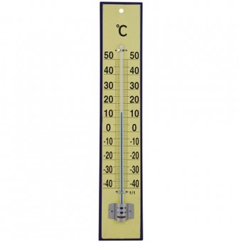 Termometru din lemn TMM-018 Yellow Flatter, 450x80x20 mm