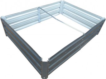 Pat de flori Strend Pro Garden, design 3D lemn, metal, înălțat, 120x90x30 cm