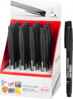 Marker Strend Pro Thin, subțire, negru, Sellbox 12 buc
