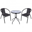 Set balcon ALESIA, gri, masa 70x60 cm, 2x scaune 52x55x73 cm, otel
