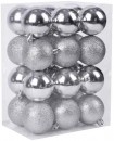 Ball MagicHome, 24 buc, 6 cm, argintiu, pentru brad