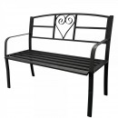 Banca metalica pentru gradina Vivatechnix VMD-1049, Negru, 121x55x98cm