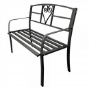Banca metalica pentru gradina Vivatechnix VMD-1049, Negru, 121x55x98cm