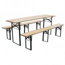 Set bere DORTMUND Standard3, masă 175x46x77 cm, 2x bancă 175x23x47 cm, lemn 25 mm