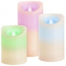Lumanari MagicHome Craciun, set 3 buc, LED, 3xAAA, ceara reala, iluminare simpla, cronometru, flacara in miscare,