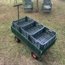 Carucior de gradina Vivatechnix VMD-1007, roti gonflabile, 1100X500X550mm, max.300Kg, 100L