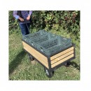 Carucior de gradina Vivatechnix VMD-1012, roti gonflabile, 1380x650 x600 mm, max 300Kg, fara ladite