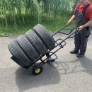 Carucior pentru transportul anvelopelor Vivatechnix VMD-1017, maxim 150kG, negru