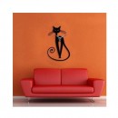 Ceas de perete, metalic, Krodesign Black Cat-1, diametru 60 cm