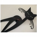 Ceas de perete, metalic, Krodesign Black Cat-1, diametru 60 cm