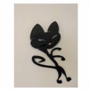 Ceas de perete metalic Krodesign Black Cat-2, diametru 50 cm