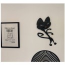 Ceas de perete metalic Krodesign Black Cat-2, diametru 50 cm