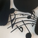 Ceas de perete metalic Krodesign Music is my Life, diametru 60 cm, negru