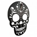 Ceas de perete metalic Krodesign Skull, diametru 45 cm, negru