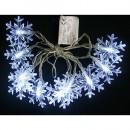 Lumină de Crăciun MagicHome SnowFlake, 90 cm, 10xLED alb, 2xAA, interior