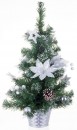 Brad de Craciun MagicHome Craciun, decorat, argintiu, floare, 50 cm