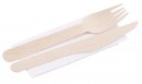 Tacâmuri MagicHome Woodline ECO, cuțit, furculiță, șervețele, 100% natural
