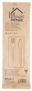 Tacâmuri MagicHome Woodline ECO, cuțit, furculiță, șervețele, 100% natural