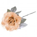 Decor Floare, bujor cu frunza, auriu, tulpina, pachet. 6 buc