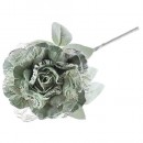 Decor Floare, bujor cu frunză, verde, tulpină, pachet. 6 buc