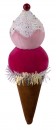 Decor MagicHome Candy Line, inghetata, rosu, 16 cm, agatat