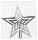 Decor MagicHome Christmas, 1 buc, 19,5 cm, stea, argintiu, pentru brad