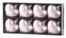 Decor MagicHome Christmas, 8 buc, 6 cm, inimioare, roz, pentru brad