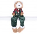 Decor MagicHome Craciun, Urs in camasa in carouri, 17x14x26 cm