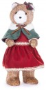 Decor MagicHome Craciun, Urs in rochie rosie, 18x22x41 cm