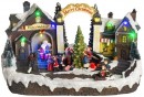 Decoratiune MagicHome Craciun, Satul mic, 15 LED, colorat cu melodii, 3x AA, interior, 33,5