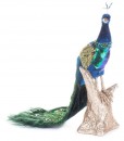 Decor MagicHome Craciun, Paun, albastru, puf, 24x12x32 cm