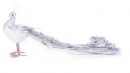 Decor MagicHome Craciun, Paun, argintiu, puf, 50x20x23 cm