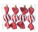Decor MagicHome Christmas, set, 4 buc, 11,5 cm, bomboane, rosu, pentru brad