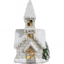 Decorat Xecco 7102, Biserica, magnezie, 27 cm, LED
