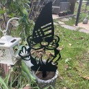 Decoratiune gradina / ghiveci Krodesign Angry Gnome KRO-1136, metal, inaltime 62 cm