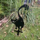 Decoratiune gradina / ghiveci Krodesign Back Cat KRO-1140, metal, inaltime 61 cm