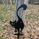 Decoratiune gradina / ghiveci Krodesign Back Cat KRO-1140, metal, inaltime 61 cm