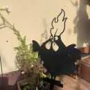 Decoratiune gradina / ghiveci Krodesign Big Chicken KRO-1130, metal, inaltime 64 cm