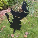 Decoratiune gradina / ghiveci Krodesign Cat&Bird KRO-1142, metal, inaltime 59 cm