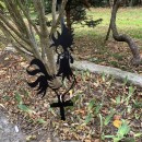 Decoratiune gradina / ghiveci Krodesign Funny Chicken KRO-1134, metal, inaltime 60 cm