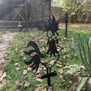Decoratiune gradina / ghiveci Krodesign Funny Chicken KRO-1134, metal, inaltime 60 cm