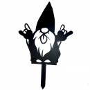 Decoratiune gradina / ghiveci Krodesign Rock&Roll Gnome KRO-1139, metal, inaltime 61 cm