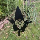Decoratiune gradina / ghiveci Krodesign Rock&Roll Gnome KRO-1139, metal, inaltime 61 cm