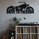 Decoratiune metalica de perete Krodesign Drive to Freedom KRO-1118, lungime 80 cm, negru, grosime 1.5 mm