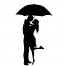 Decoratiune metalica de perete Krodesign KRO-1053, Couple Love, lungime 60 cm, negru, grosime 1.5 mm