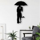 Decoratiune metalica de perete Krodesign KRO-1053, Couple Love, lungime 60 cm, negru, grosime 1.5 mm