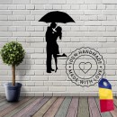 Decoratiune metalica de perete Krodesign KRO-1053, Couple Love, lungime 60 cm, negru, grosime 1.5 mm