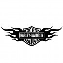 Decoratiune metalica de perete Krodesign KRO-1054, Harley Davidson, diametru 60 cm, grosime 1.5 mm